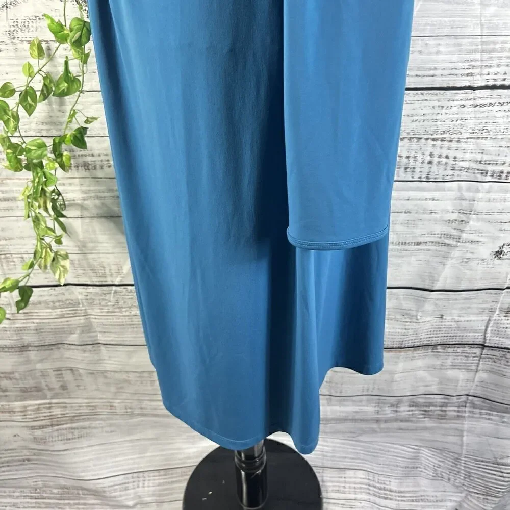 Chadwicks Dress size Extra Large Teal Slinky Stretch Peasant Stretch Modest Boho